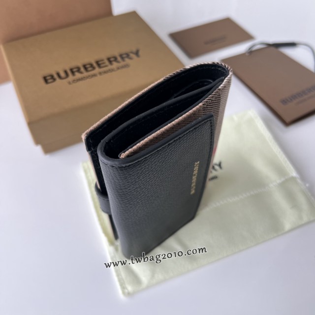 Burberry專門店新款女士短夾錢包 巴寶莉拼色翻蓋短錢包 yxb1452